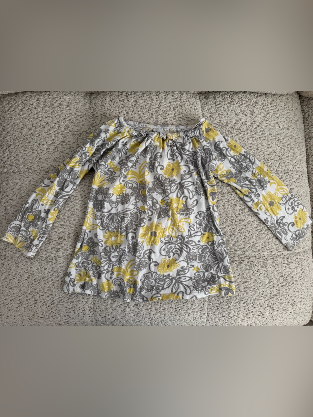 Old Navy Yellow & Gray Floral Off-Shoulder Tunic